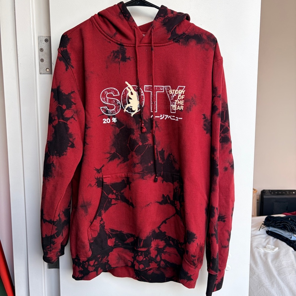 Story of the Year SOTY Page Avenue 20th Anniversary Hoodie Tie Dye Maroon Size M